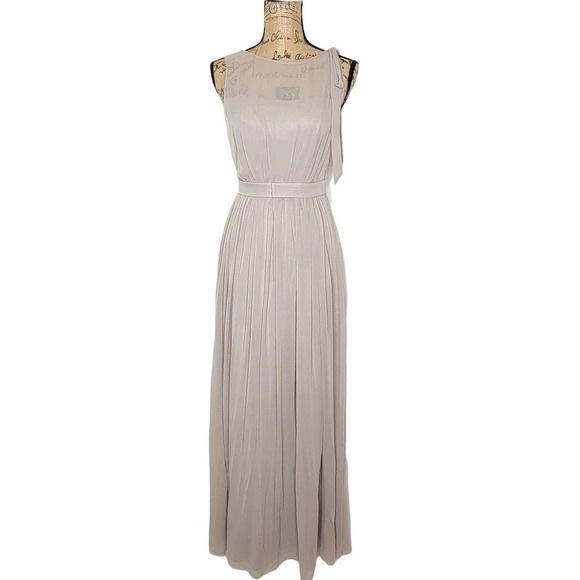 AFTER SIX Womens Bridesmaids Lux Chiffon Belted Evening Gown Size 2 Taupe New - Picture 1 of 16